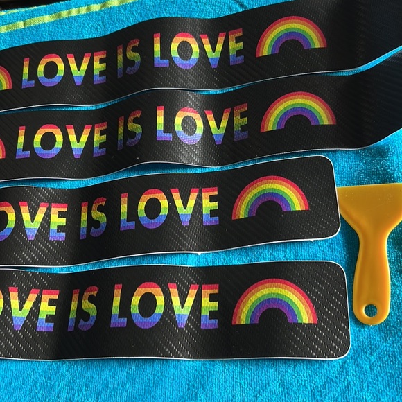 🌈 Rainbow Love is Love carbon fiber door sill/ protector - Picture 2 of 6